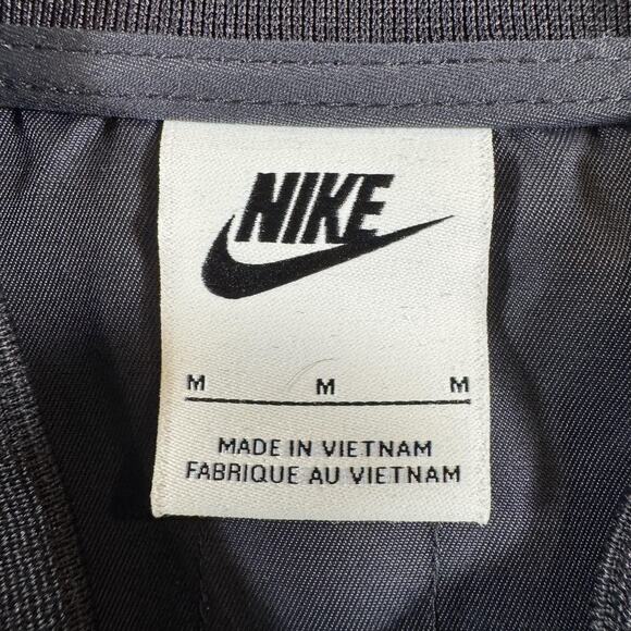 Nike Bomber Jacket Mens Medium Black Zip Woven Unlined Coat Essentials - Picture 4 of 11